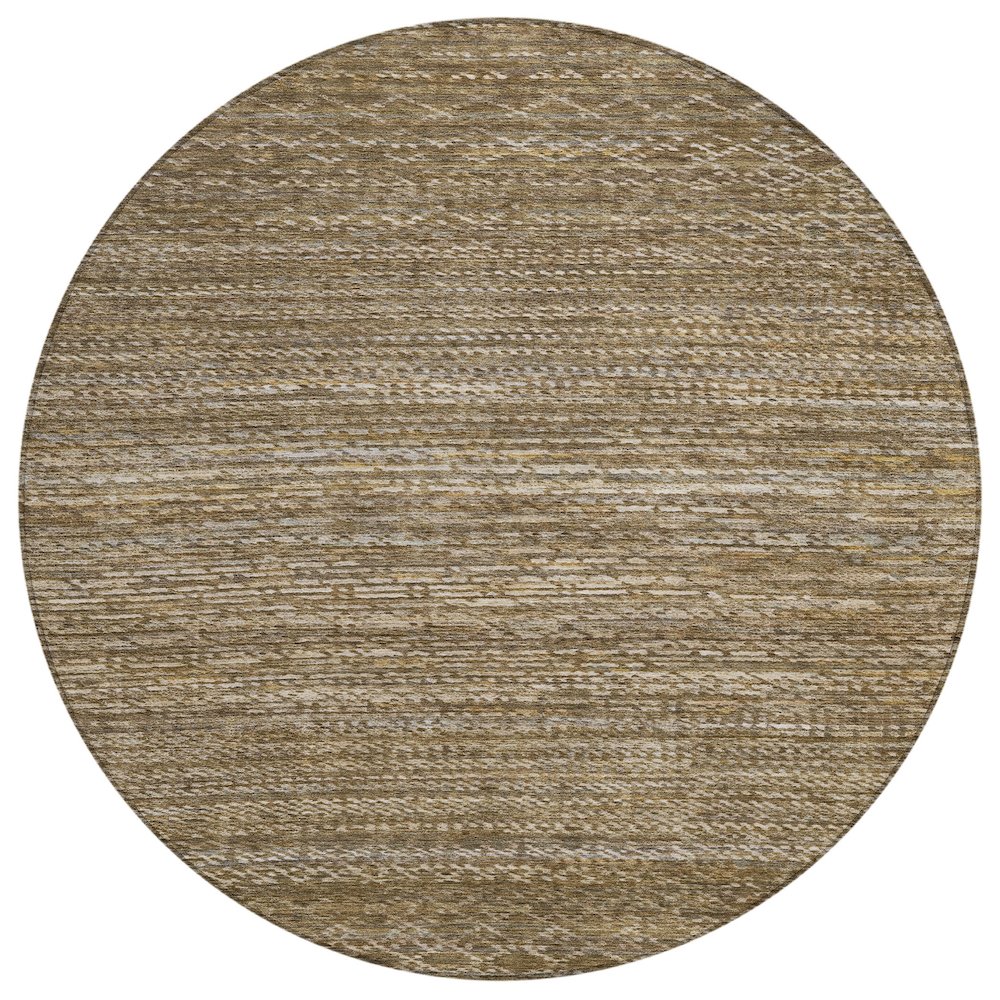 Machine Washable Indoor/Outdoor Chantille ACN2150 Chocolate 8' x 8' Round Rug. Picture 1