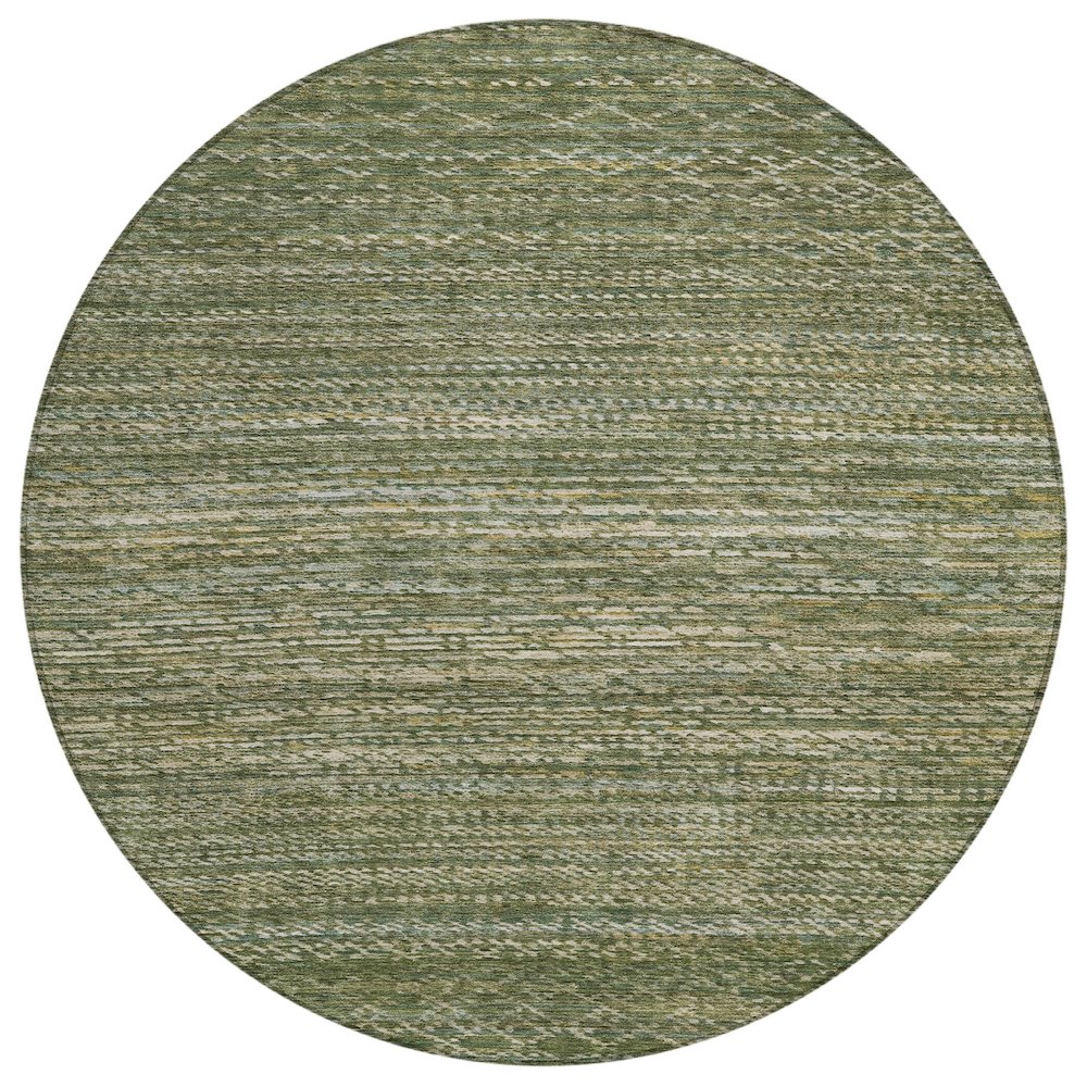 Machine Washable Indoor/Outdoor Chantille ACN2150 Fern 8' x 8' Round Rug. Picture 1