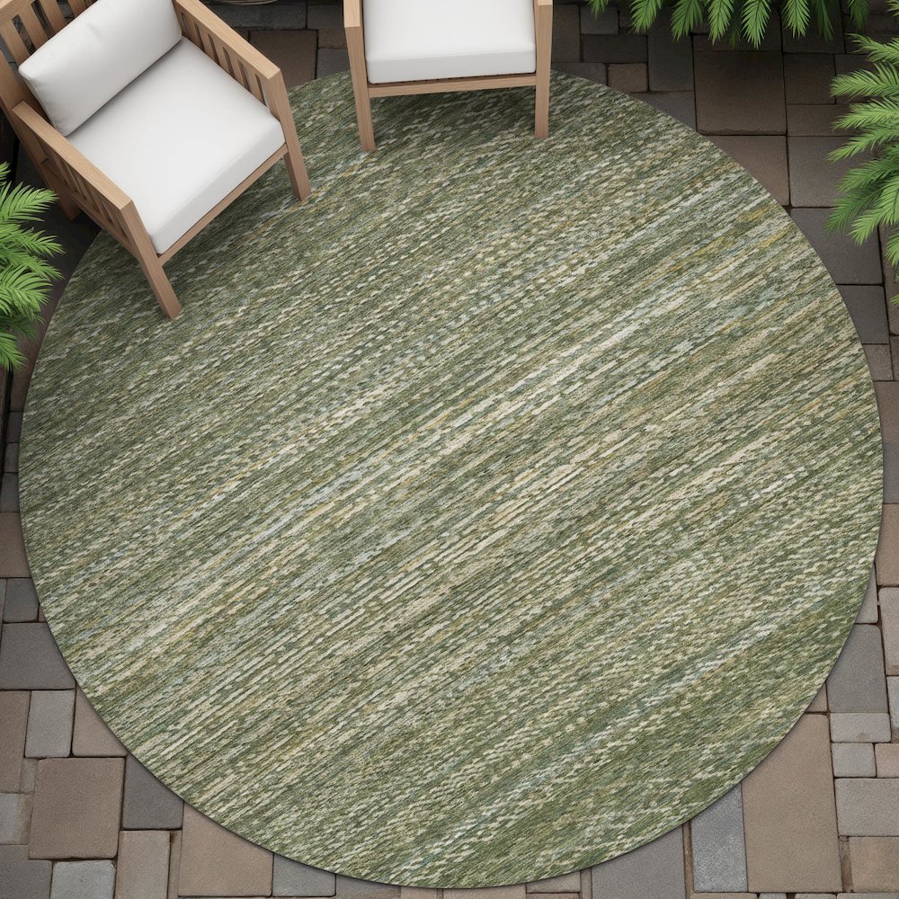 Machine Washable Indoor/Outdoor Chantille ACN2150 Fern 8' x 8' Round Rug. Picture 6