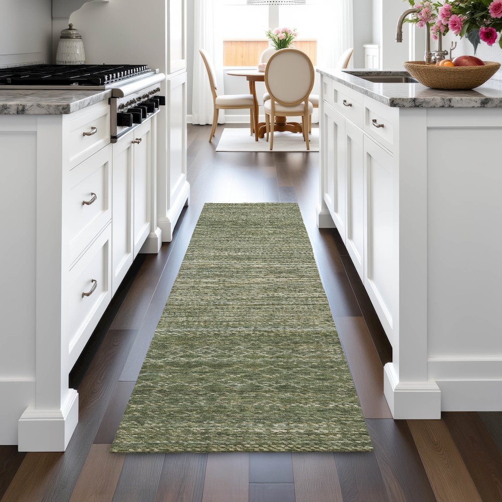 Machine Washable Indoor/Outdoor Chantille ACN2150 Fern 2'3" x 7'6" Runner Rug. Picture 5