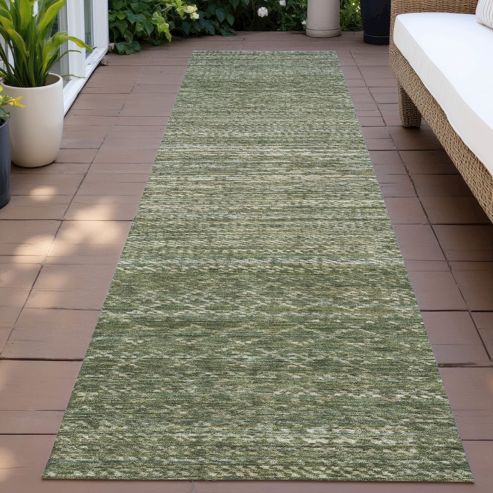 Machine Washable Indoor/Outdoor Chantille ACN2150 Fern 2'3" x 7'6" Runner Rug. Picture 6