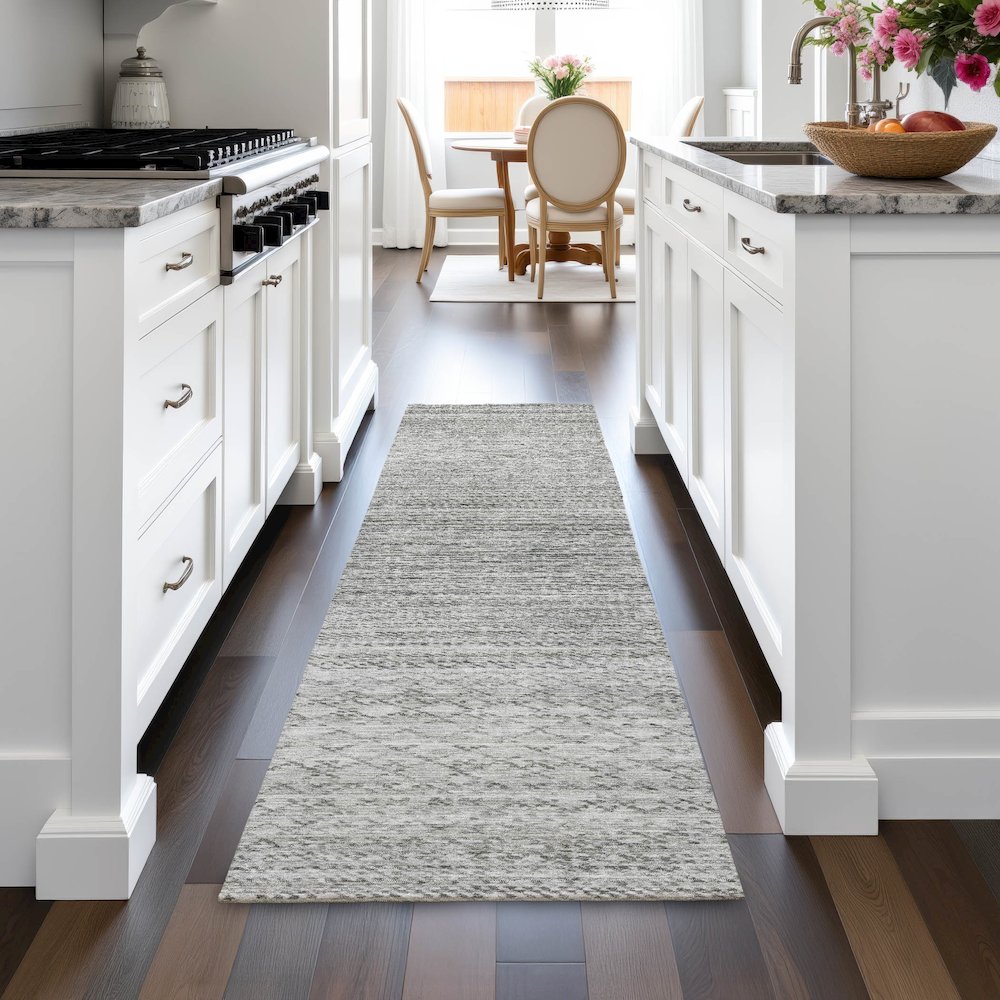 Machine Washable Indoor/Outdoor Chantille ACN2150 Gray 2'3" x 7'6" Runner Rug. Picture 5