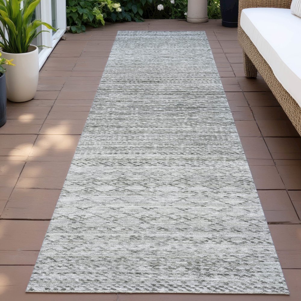 Machine Washable Indoor/Outdoor Chantille ACN2150 Gray 2'3" x 7'6" Runner Rug. Picture 6