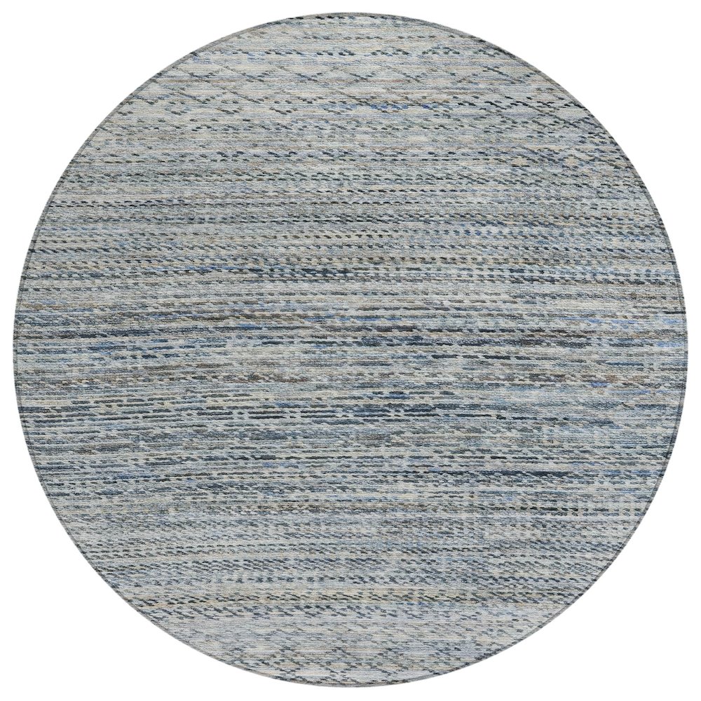 Machine Washable Indoor/Outdoor Chantille ACN2150 Linen 8' x 8' Round Rug. Picture 1
