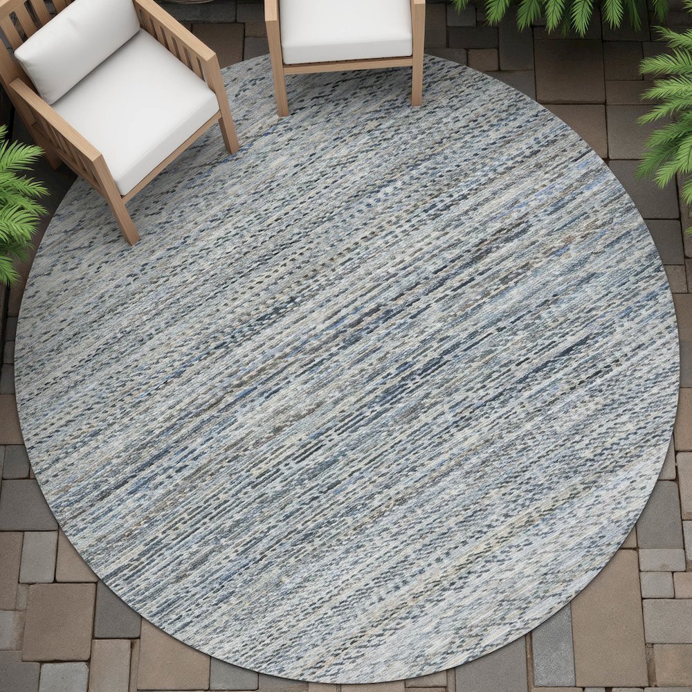 Machine Washable Indoor/Outdoor Chantille ACN2150 Linen 8' x 8' Round Rug. Picture 6