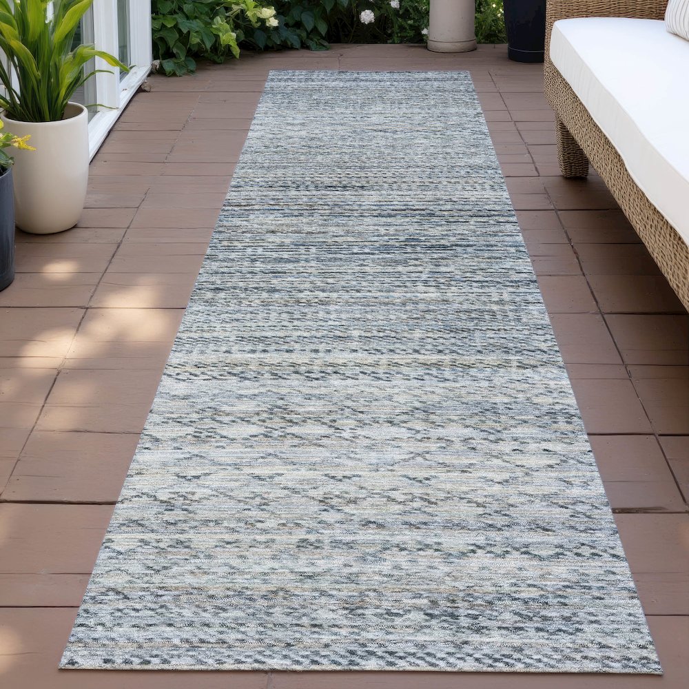 Machine Washable Indoor/Outdoor Chantille ACN2150 Linen 2'3" x 7'6" Runner Rug. Picture 6