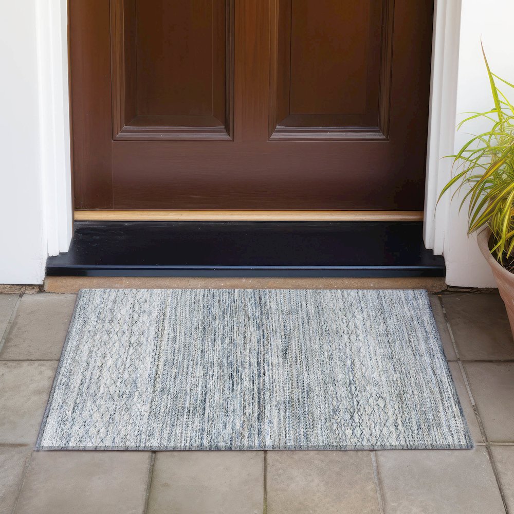 Machine Washable Indoor/Outdoor Chantille ACN2150 Linen 1'8" x 2'6" Rug. Picture 6