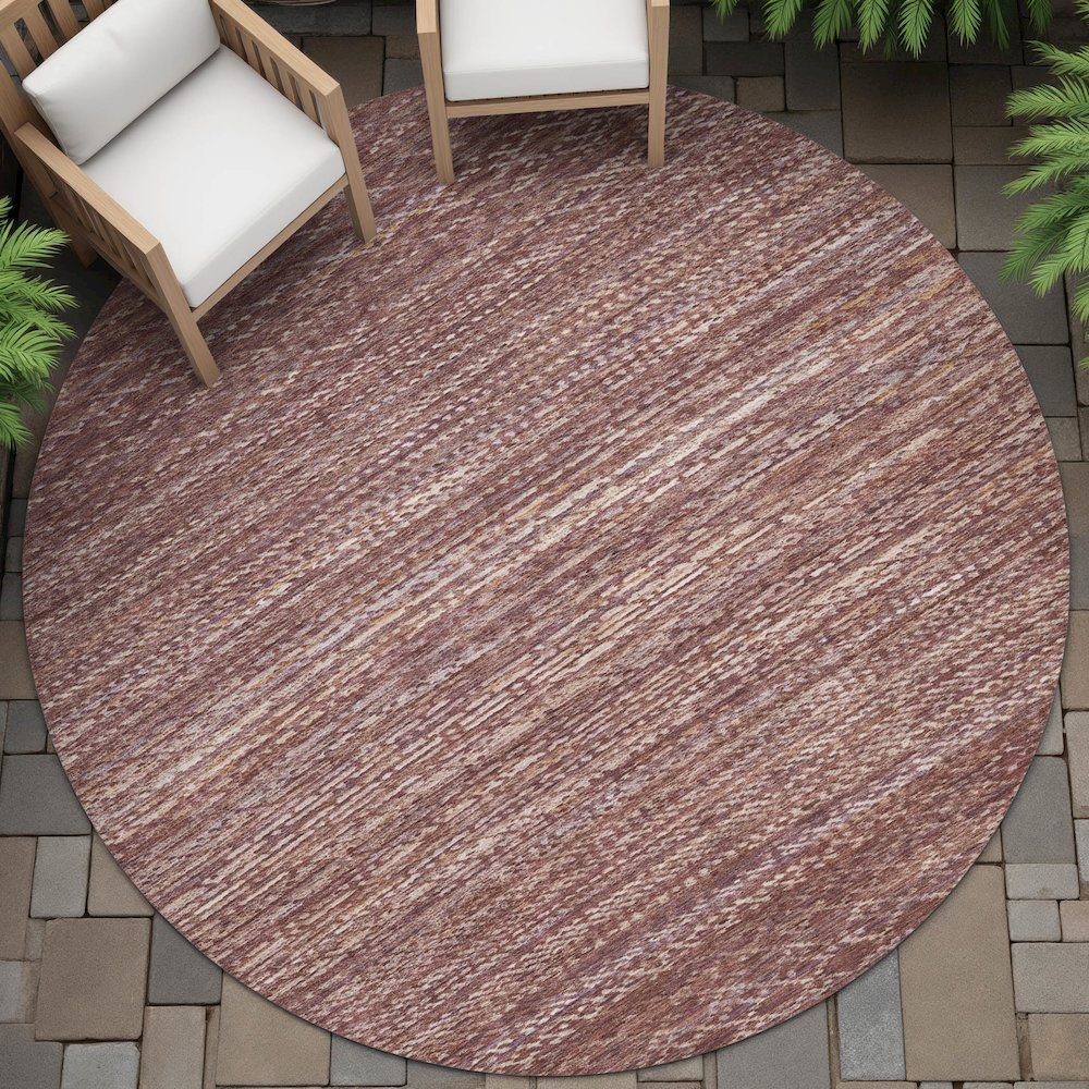 Machine Washable Indoor/Outdoor Chantille ACN2150 Merlot 8' x 8' Round Rug. Picture 6