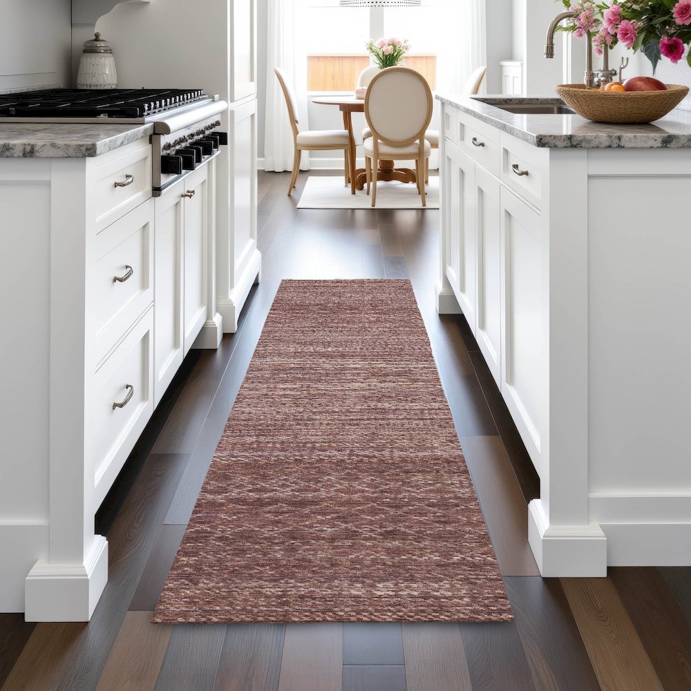 Machine Washable Indoor/Outdoor Chantille ACN2150 Merlot 2'3" x 7'6" Runner Rug. Picture 5