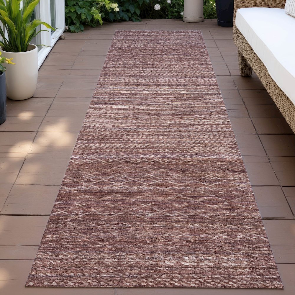 Machine Washable Indoor/Outdoor Chantille ACN2150 Merlot 2'3" x 7'6" Runner Rug. Picture 6