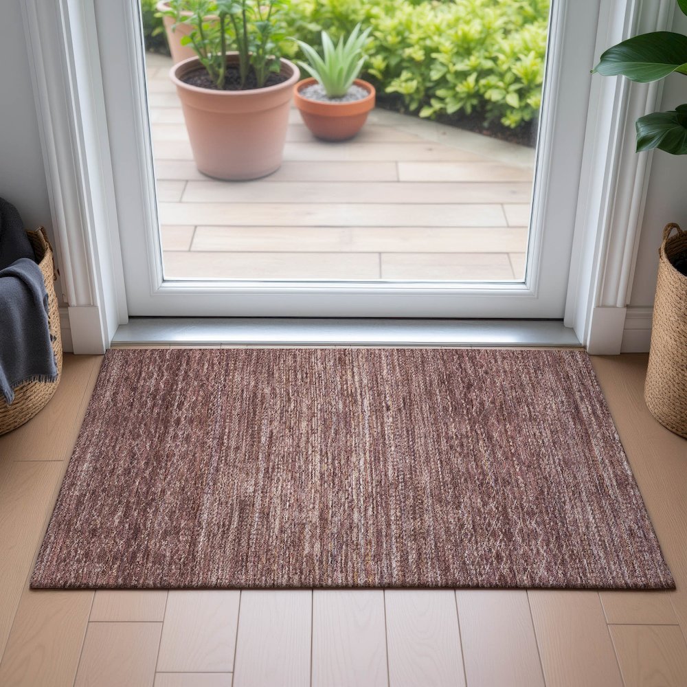 Machine Washable Indoor/Outdoor Chantille ACN2150 Merlot 1'8" x 2'6" Rug. Picture 5