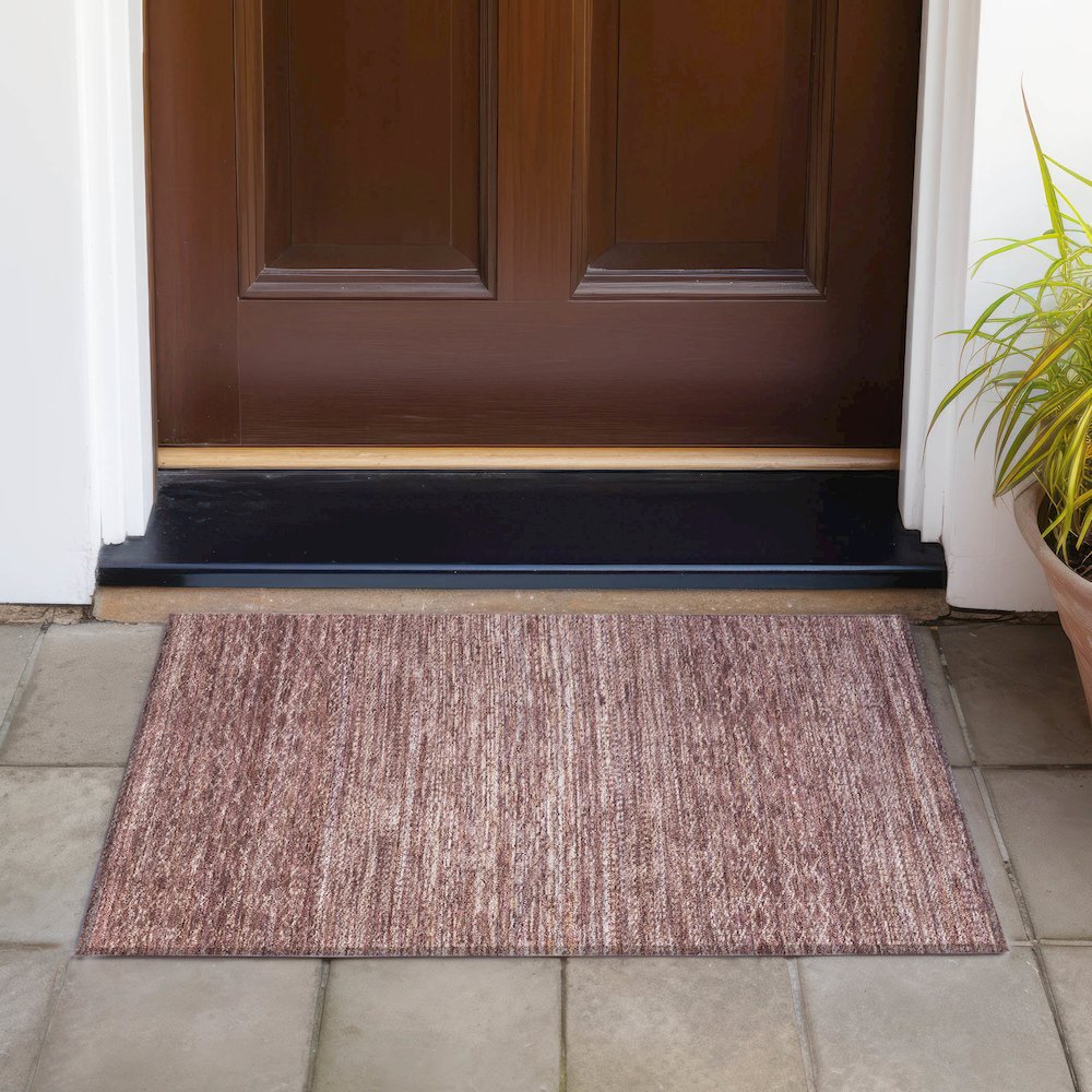 Machine Washable Indoor/Outdoor Chantille ACN2150 Merlot 1'8" x 2'6" Rug. Picture 6