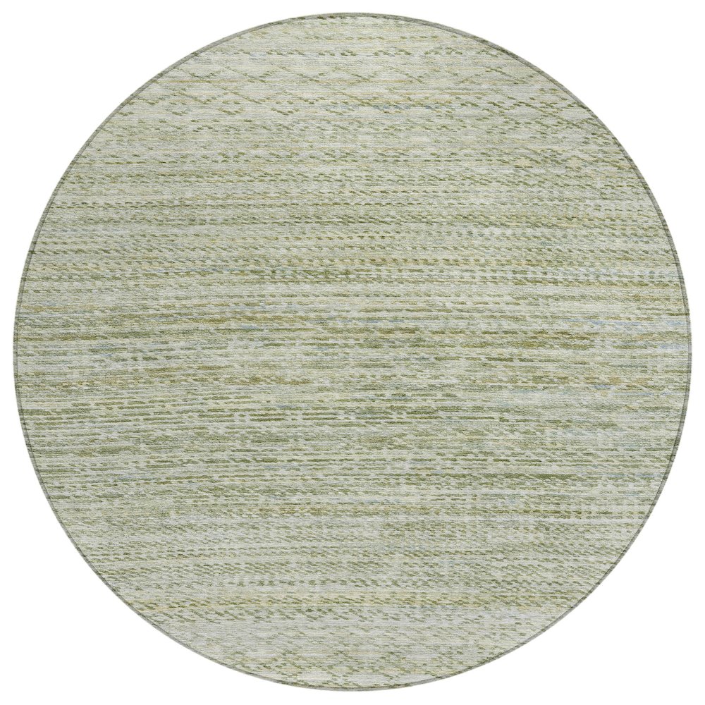 Machine Washable Indoor/Outdoor Chantille ACN2150 Sage 8' x 8' Round Rug. Picture 1