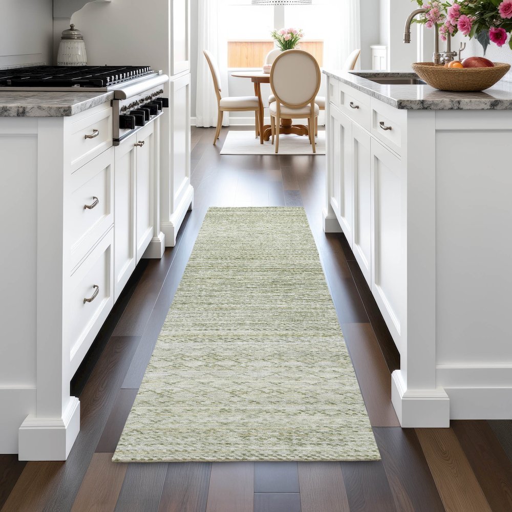 Machine Washable Indoor/Outdoor Chantille ACN2150 Sage 2'3" x 7'6" Runner Rug. Picture 5