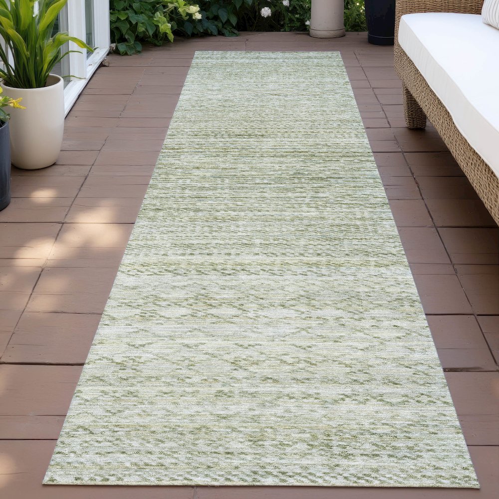 Machine Washable Indoor/Outdoor Chantille ACN2150 Sage 2'3" x 7'6" Runner Rug. Picture 6