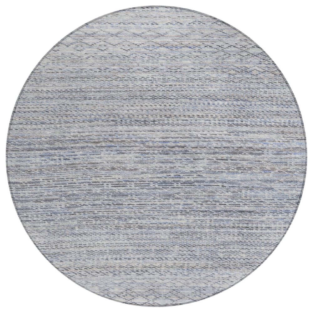 Machine Washable Indoor/Outdoor Chantille ACN2150 Sky 8' x 8' Round Rug. Picture 1
