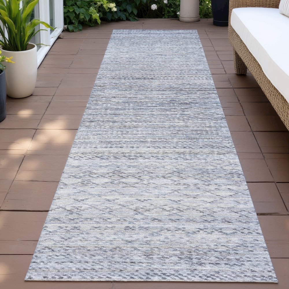 Machine Washable Indoor/Outdoor Chantille ACN2150 Sky 2'3" x 7'6" Runner Rug. Picture 6