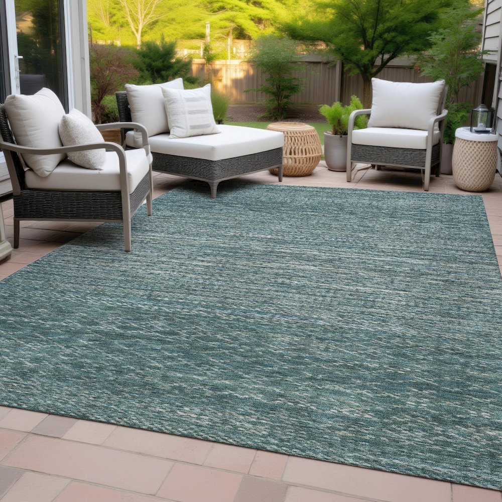 Machine Washable Indoor/Outdoor Chantille ACN2150 Teal 2'6" x 3'10" Rug. Picture 8