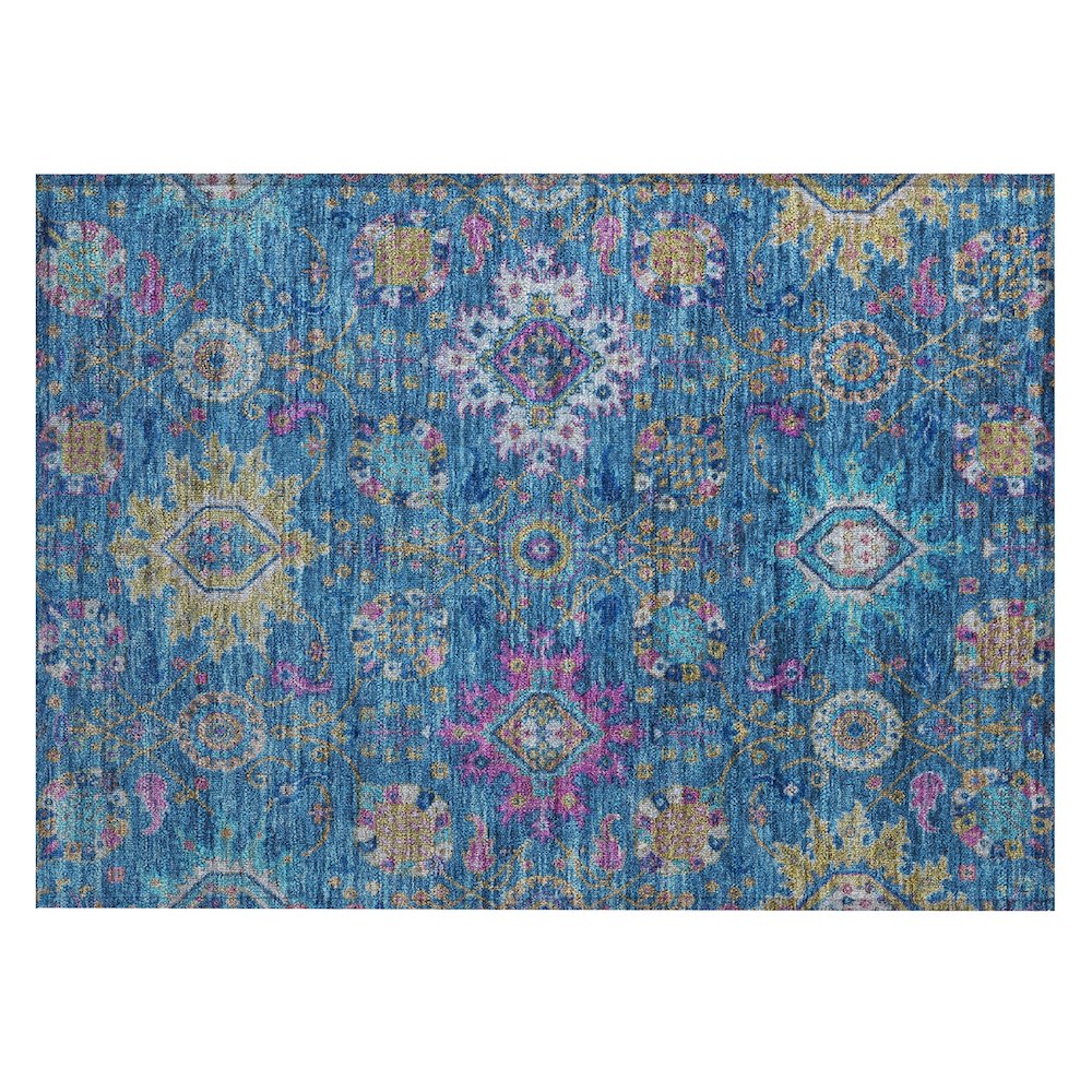 Machine Washable Indoor/Outdoor Chantille ACN2151 Blue 1'8" x 2'6" Rug. Picture 1