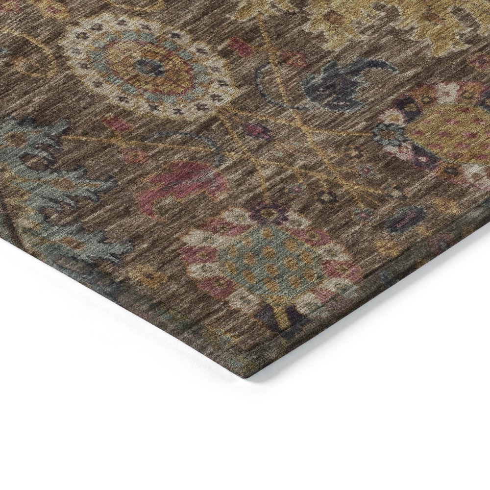 Machine Washable Indoor/Outdoor Chantille ACN2151 Chocolate 1'8" x 2'6" Rug. Picture 3