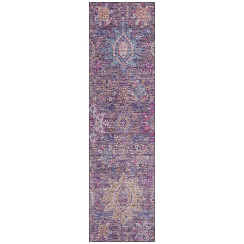Machine Washable Indoor/Outdoor Chantille ACN2151 Eggplant 2'3"x7'6" Runner Rug. Picture 1