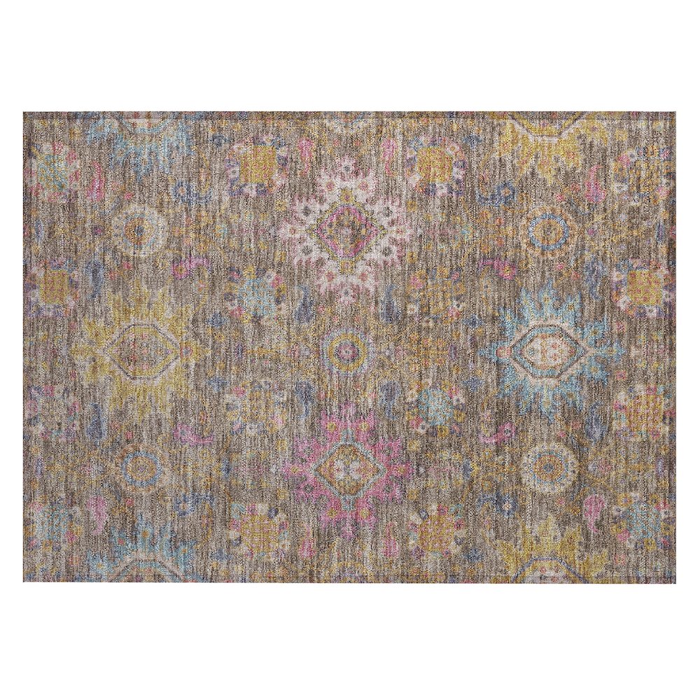 Machine Washable Indoor/Outdoor Chantille ACN2151 Mocha 1'8" x 2'6" Rug. Picture 1