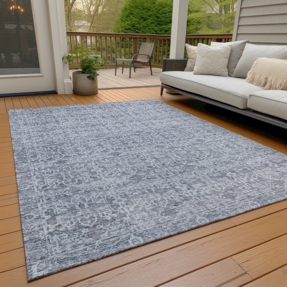 Machine Washable Indoor/Outdoor Chantille ACN2152 Blue 2'6" x 3'10" Rug. Picture 7