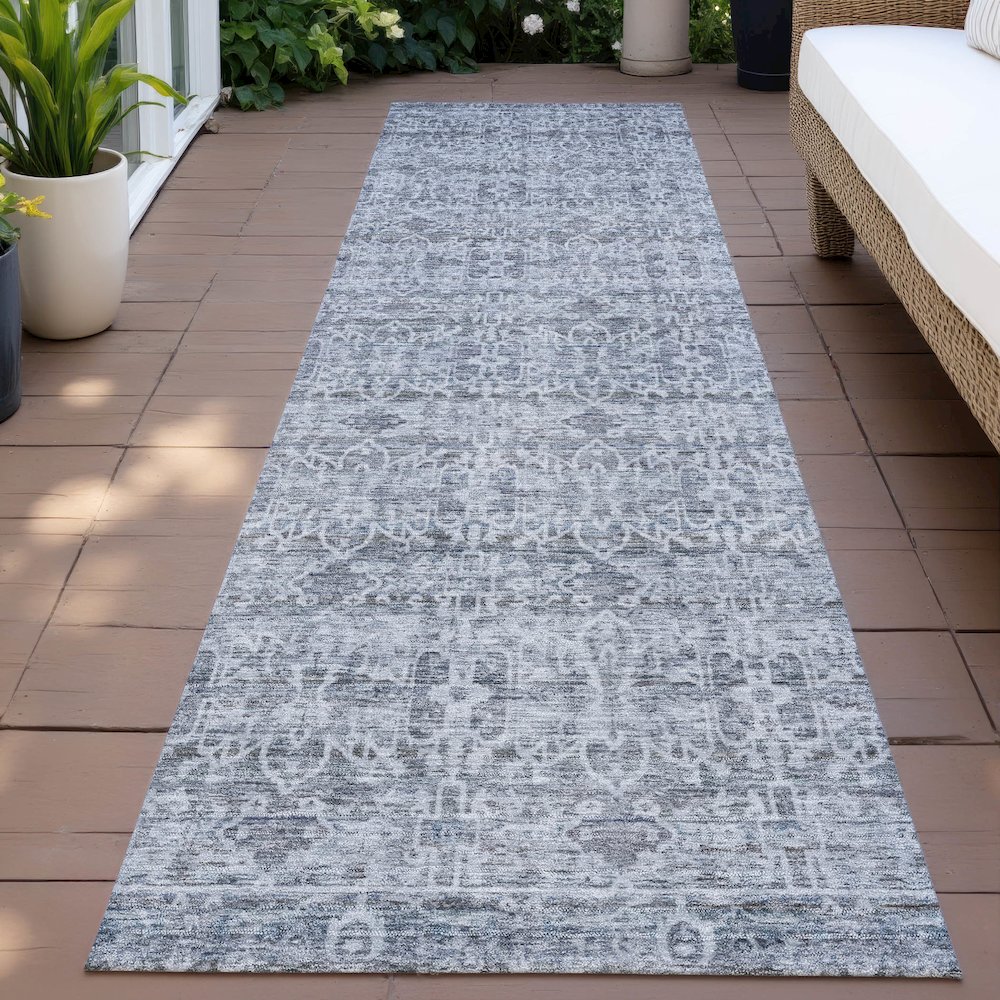 Machine Washable Indoor/Outdoor Chantille ACN2152 Blue 2'3" x 7'6" Runner Rug. Picture 6