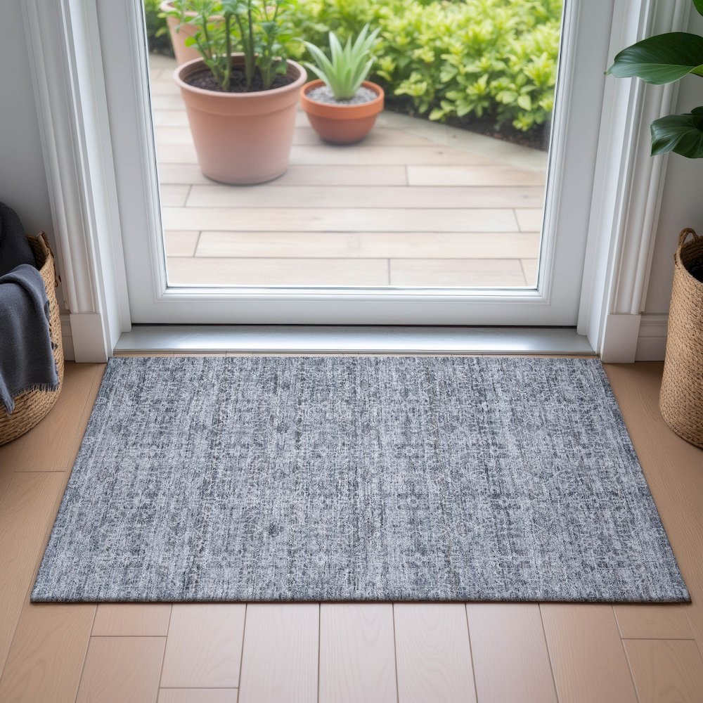 Machine Washable Indoor/Outdoor Chantille ACN2152 Blue 1'8" x 2'6" Rug. Picture 5