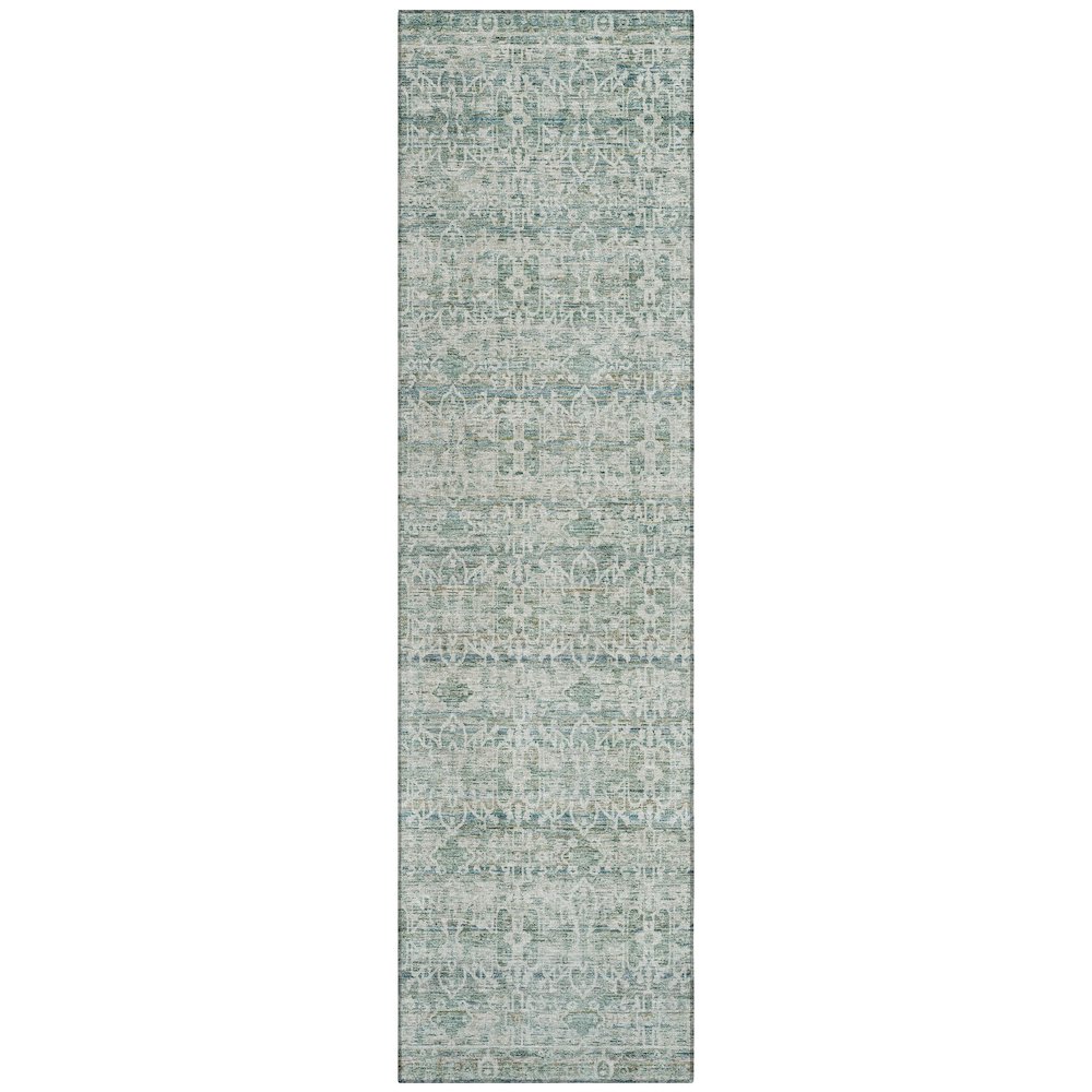 Machine Washable Indoor/Outdoor Chantille ACN2152 Teal 2'3" x 7'6" Runner Rug. Picture 1