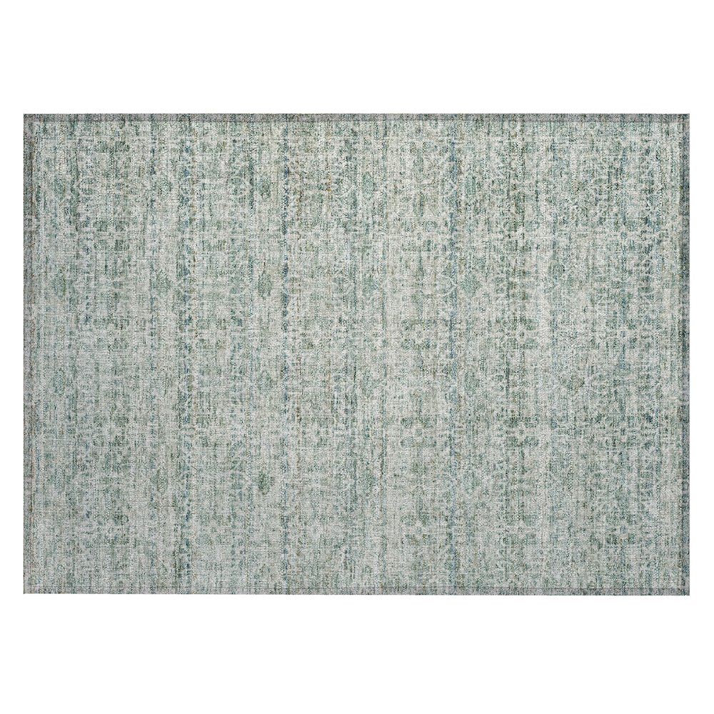Machine Washable Indoor/Outdoor Chantille ACN2152 Teal 1'8" x 2'6" Rug. Picture 1