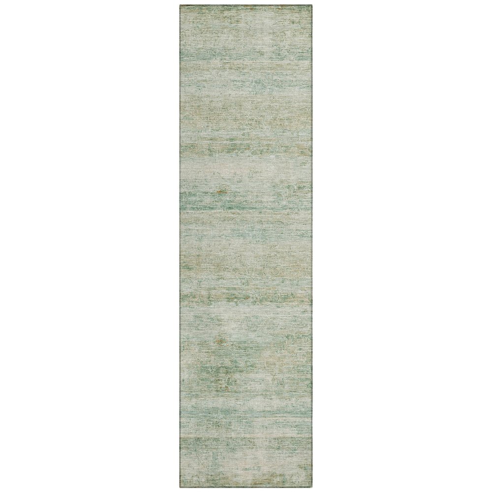 Machine Washable Indoor/Outdoor Chantille ACN2154 Green 2'3" x 7'6" Runner Rug. Picture 1