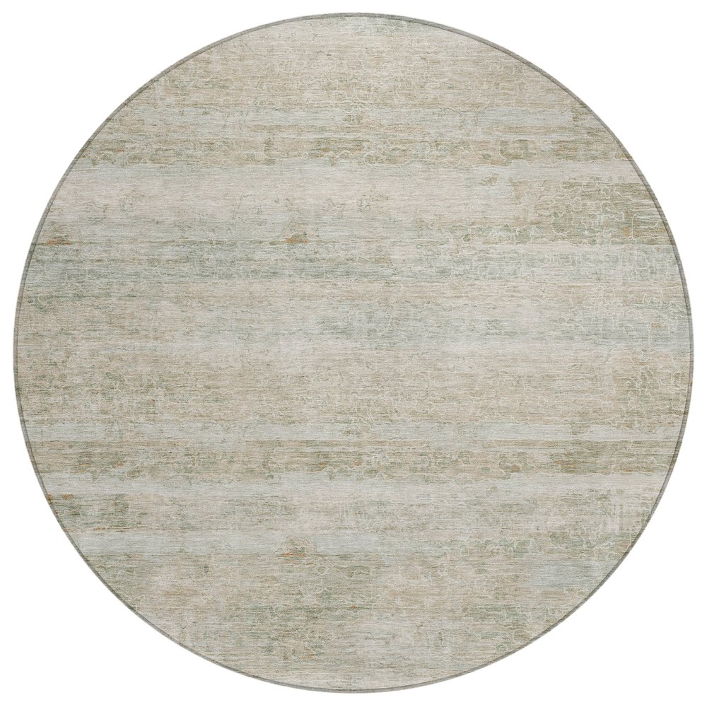 Machine Washable Indoor/Outdoor Chantille ACN2154 Putty 8' x 8' Round Rug. Picture 1