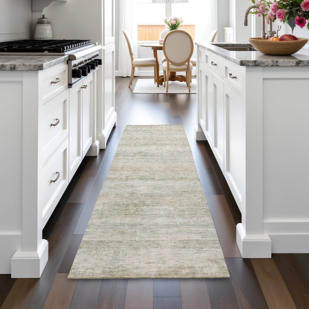 Machine Washable Indoor/Outdoor Chantille ACN2154 Putty 2'3" x 7'6" Runner Rug. Picture 5