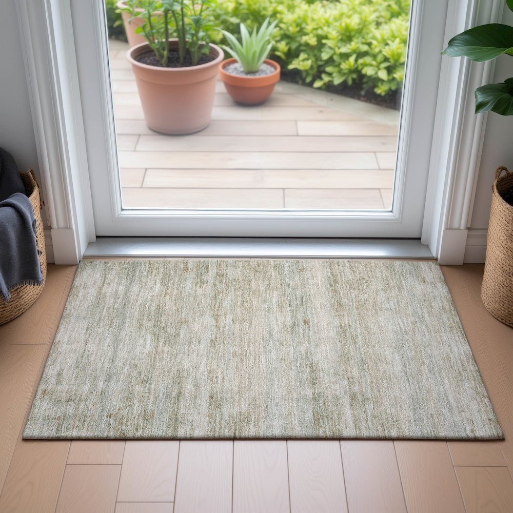 Machine Washable Indoor/Outdoor Chantille ACN2154 Putty 1'8" x 2'6" Rug. Picture 5