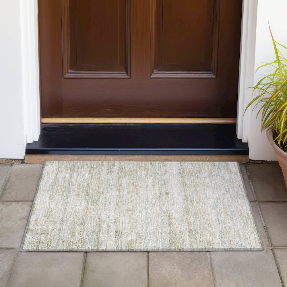 Machine Washable Indoor/Outdoor Chantille ACN2154 Putty 1'8" x 2'6" Rug. Picture 6