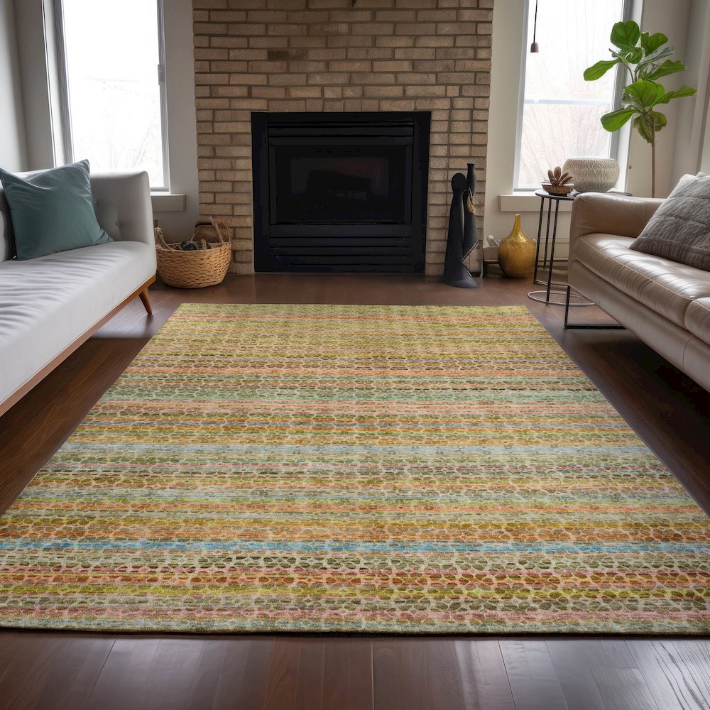 Machine Washable Indoor/Outdoor Chantille ACN2155 Coral 2'6" x 3'10" Rug. Picture 6