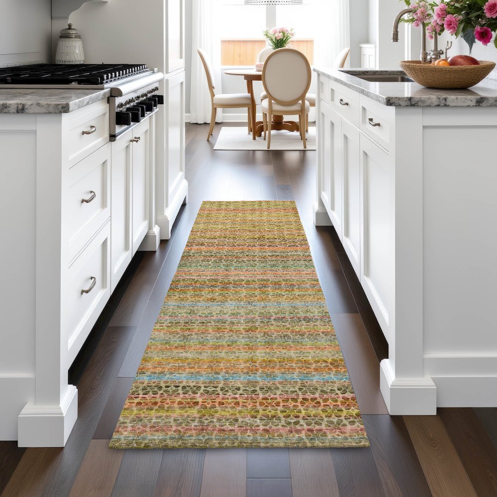 Machine Washable Indoor/Outdoor Chantille ACN2155 Coral 2'3" x 7'6" Runner Rug. Picture 5