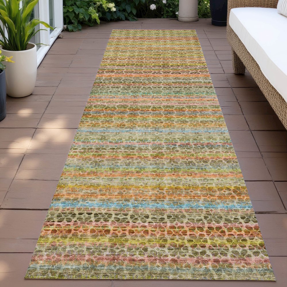 Machine Washable Indoor/Outdoor Chantille ACN2155 Coral 2'3" x 7'6" Runner Rug. Picture 6