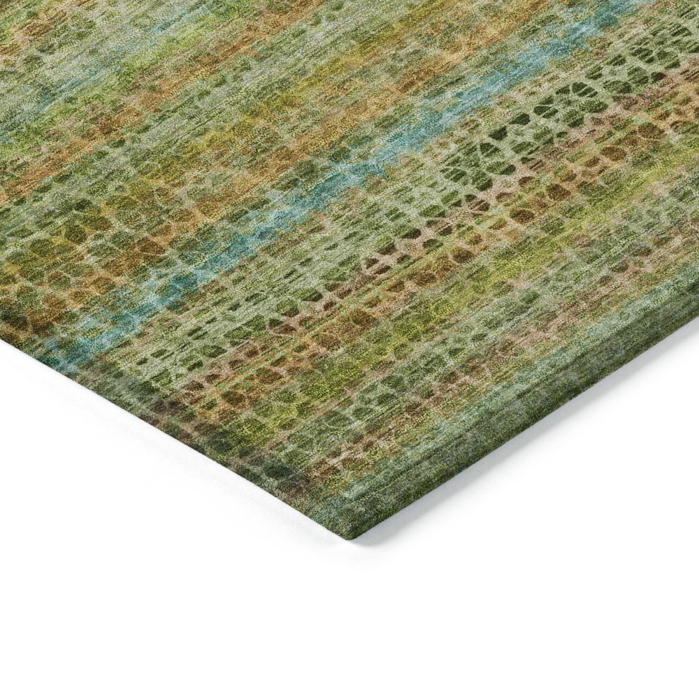 Machine Washable Indoor/Outdoor Chantille ACN2155 Green 1'8" x 2'6" Rug. Picture 3