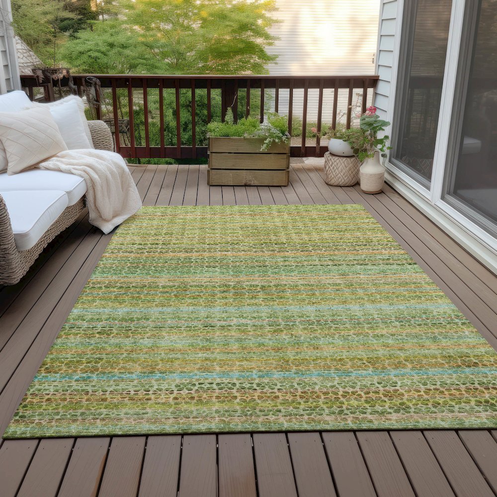 Machine Washable Indoor/Outdoor Chantille ACN2155 Green 2'6" x 3'10" Rug. Picture 7
