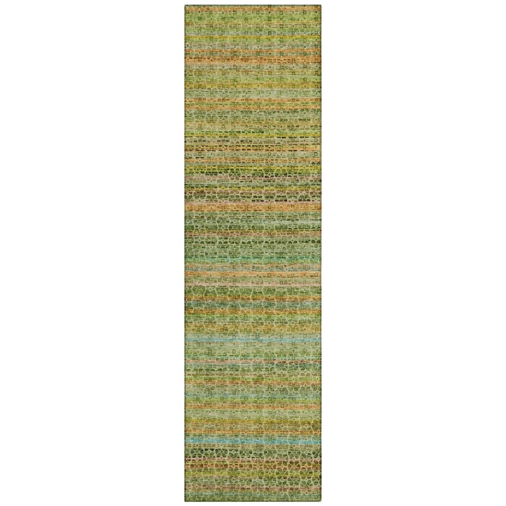 Machine Washable Indoor/Outdoor Chantille ACN2155 Green 2'3" x 7'6" Runner Rug. Picture 1