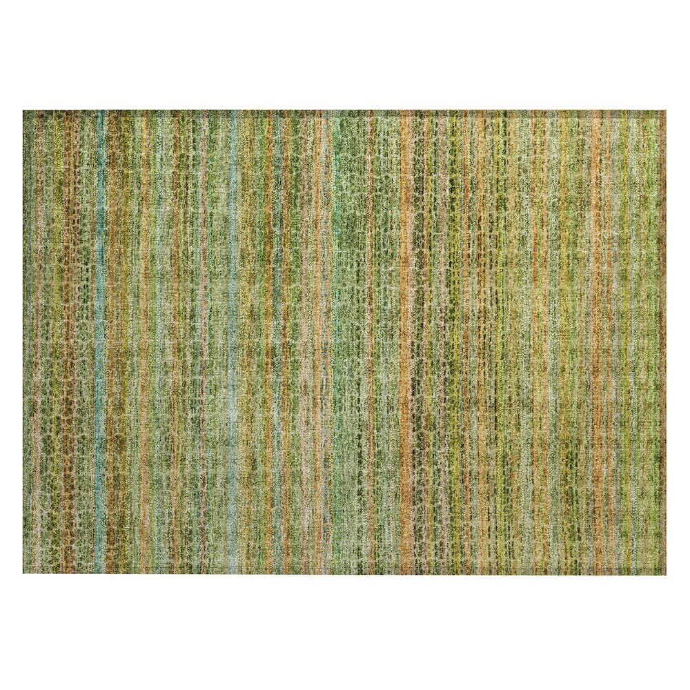 Machine Washable Indoor/Outdoor Chantille ACN2155 Green 1'8" x 2'6" Rug. Picture 1