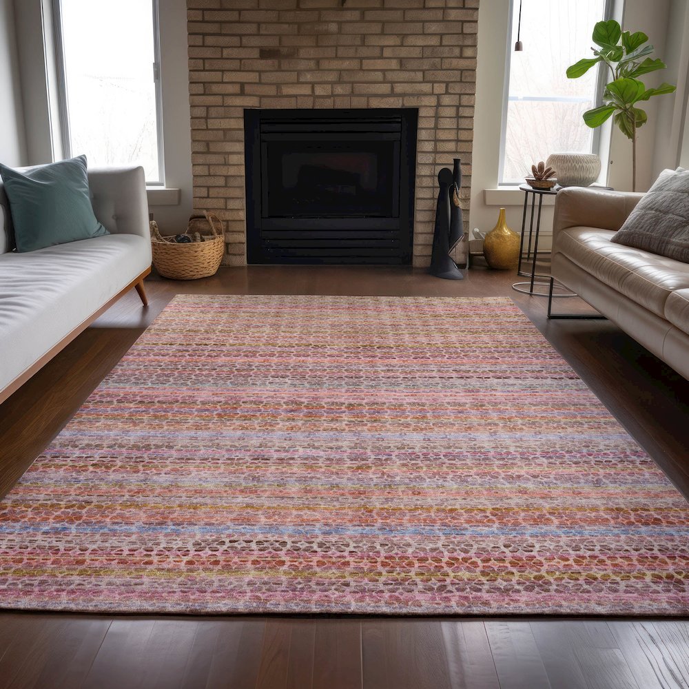 Machine Washable Indoor/Outdoor Chantille ACN2155 Pink 2'6" x 3'10" Rug. Picture 6