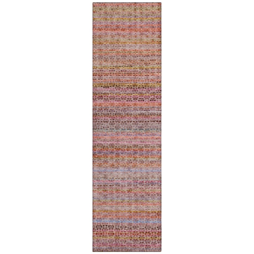 Machine Washable Indoor/Outdoor Chantille ACN2155 Pink 2'3" x 7'6" Runner Rug. Picture 1