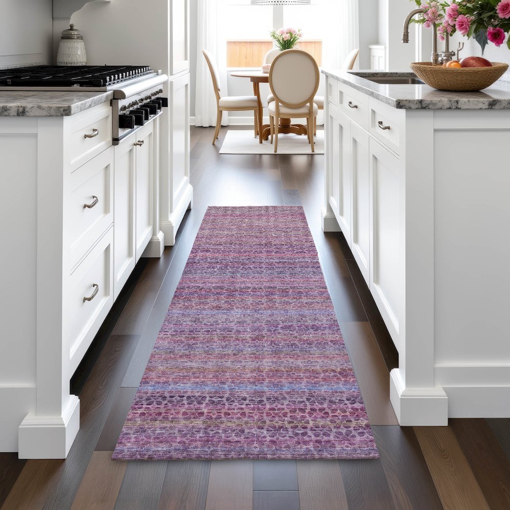 Machine Washable Indoor/Outdoor Chantille ACN2155 Purple 2'3" x 7'6" Runner Rug. Picture 5