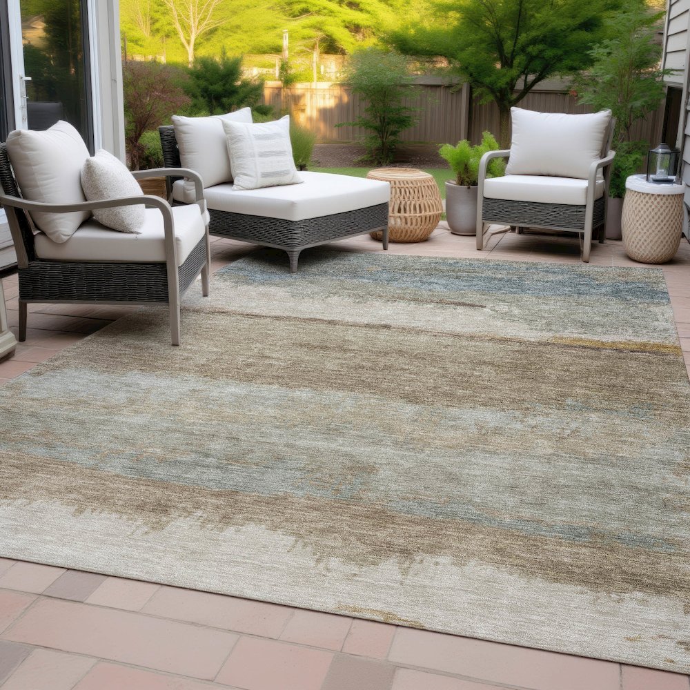 Machine Washable Indoor/Outdoor Chantille ACN2156 Beige 2'6" x 3'10" Rug. Picture 8