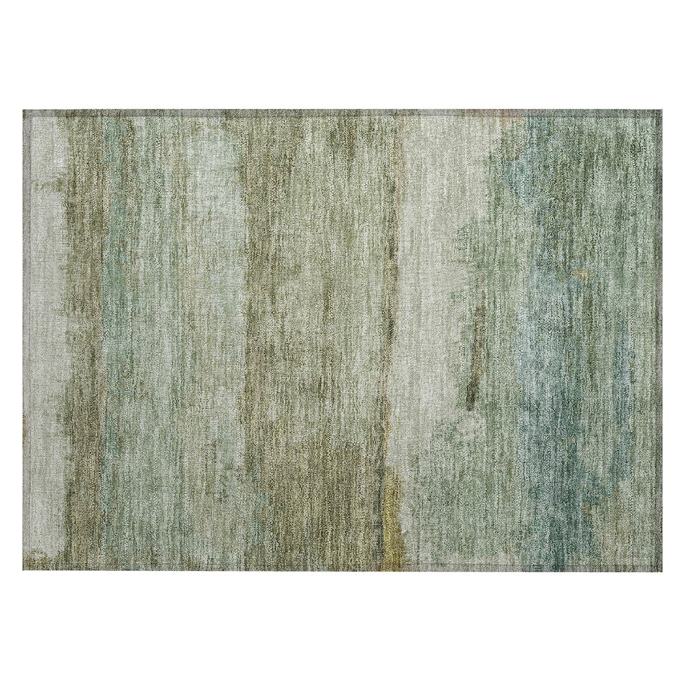 Machine Washable Indoor/Outdoor Chantille ACN2156 Green 1'8" x 2'6" Rug. Picture 1