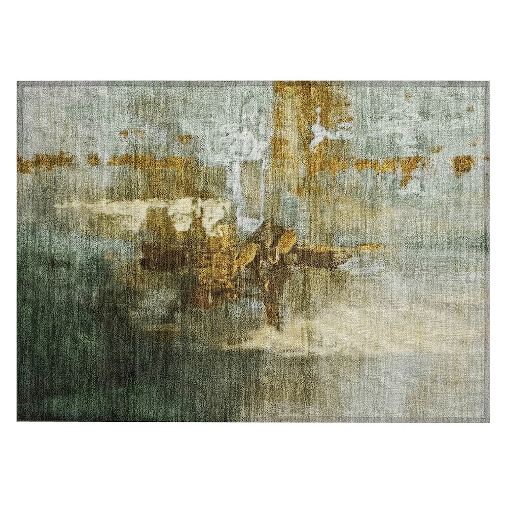 Machine Washable Indoor/Outdoor Chantille ACN2157 Brown 1'8" x 2'6" Rug. Picture 1