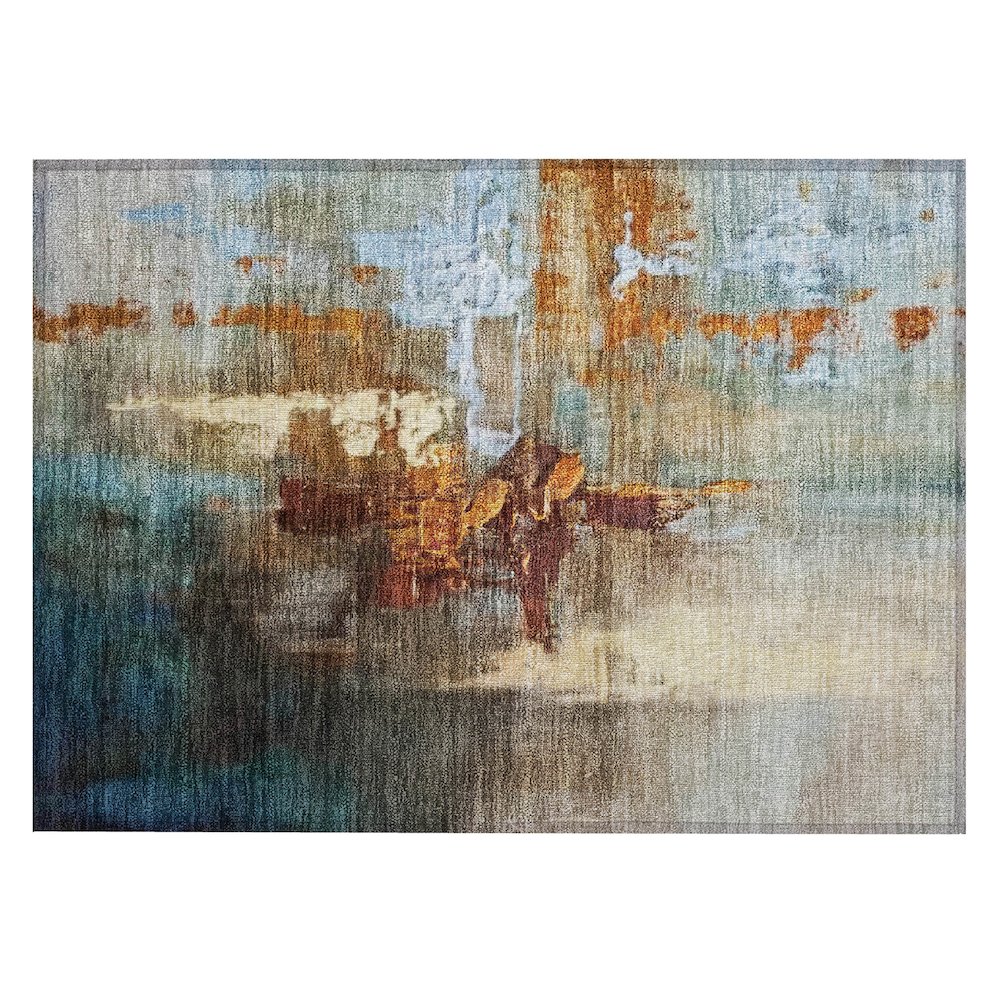 Machine Washable Indoor/Outdoor Chantille ACN2157 Paprika 1'8" x 2'6" Rug. Picture 1